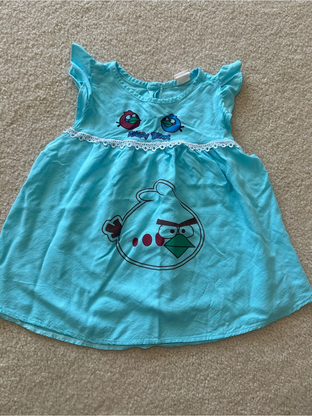 Angry Birds Girls Blue Blouse Size 8 EUC
